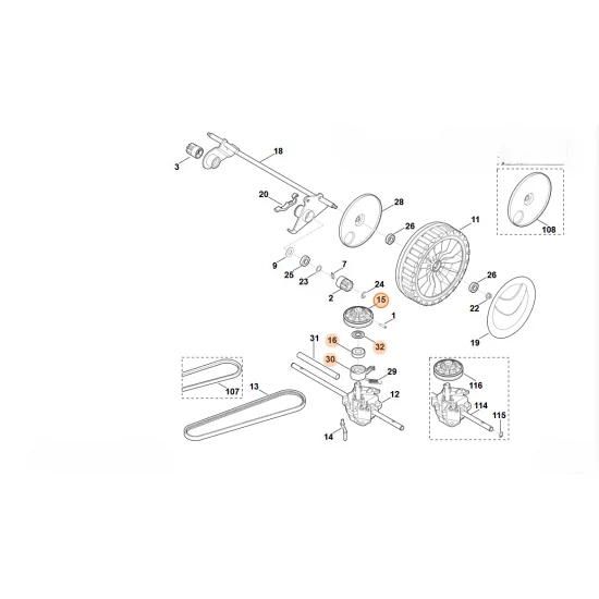 Stihl  Koło paska klinowego kompl. 6360 700 2513